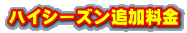 ハイシーズン追加料金